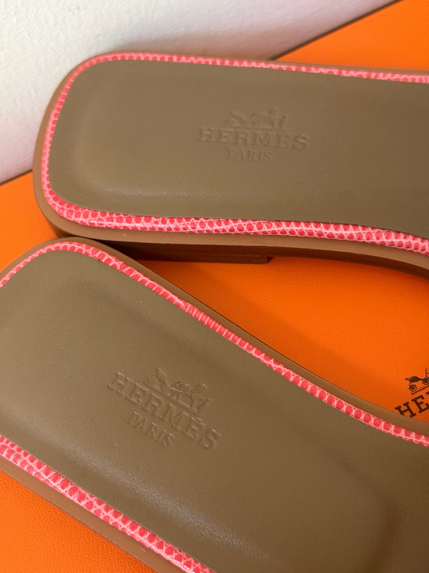 Hermes lizard oran slipper 38 worn once