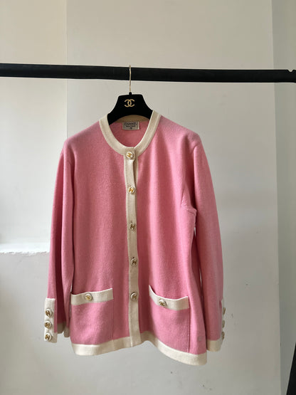 Chanel vintage pink cardigan size S