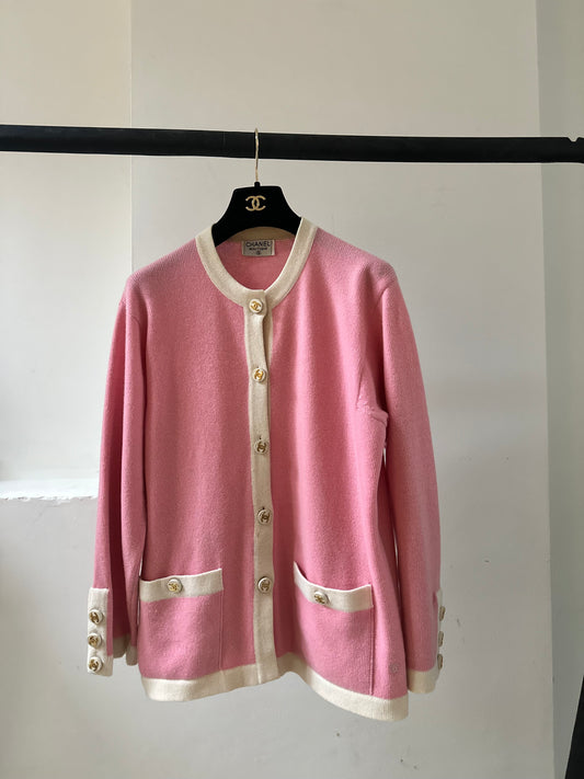 Chanel vintage pink cardigan size S
