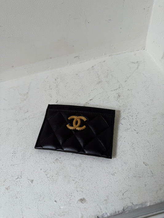 Chanel purple/ aubergine card holder new