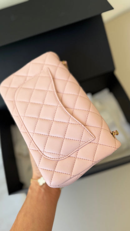 Chanel mini pink lambskin pearl crush
