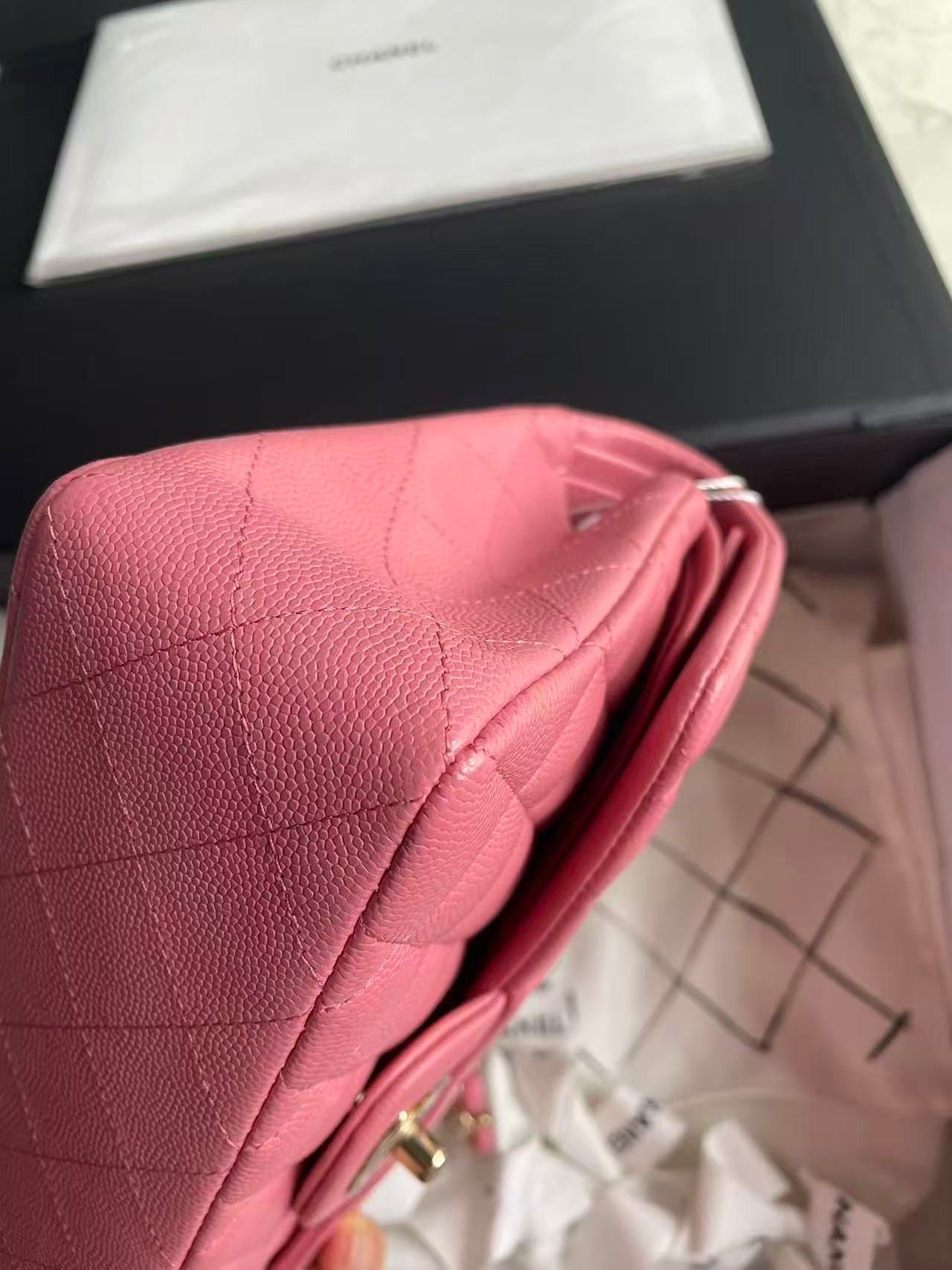 Pink Chanel small caviar double flapbag
