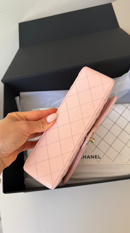 Chanel pink caviar small with chip (2022-2026) and entrupy certificate
