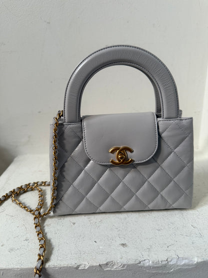 Chanel nano Kelly light Grey/ecru