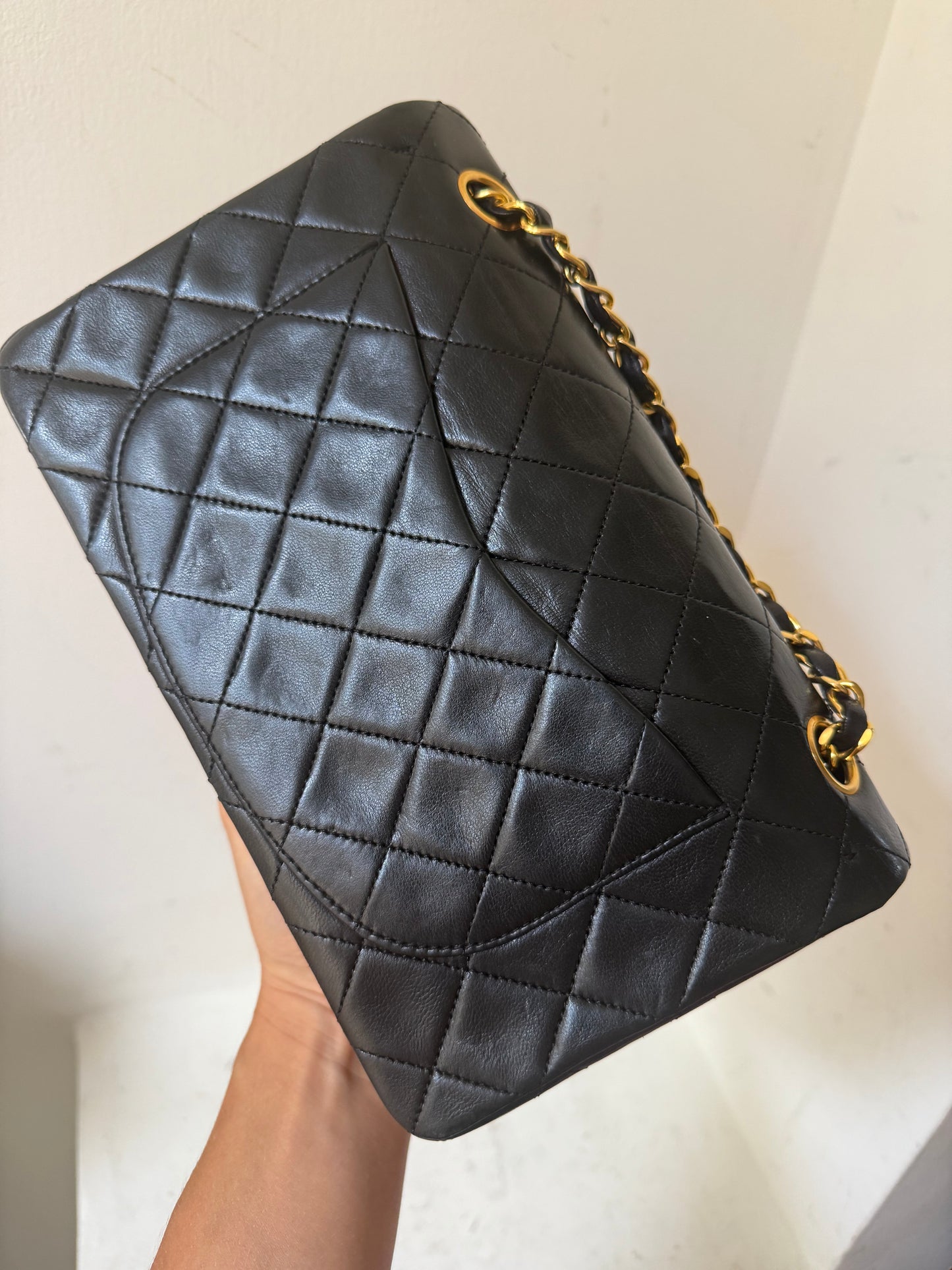 Chanel black small lambskin 0 series
