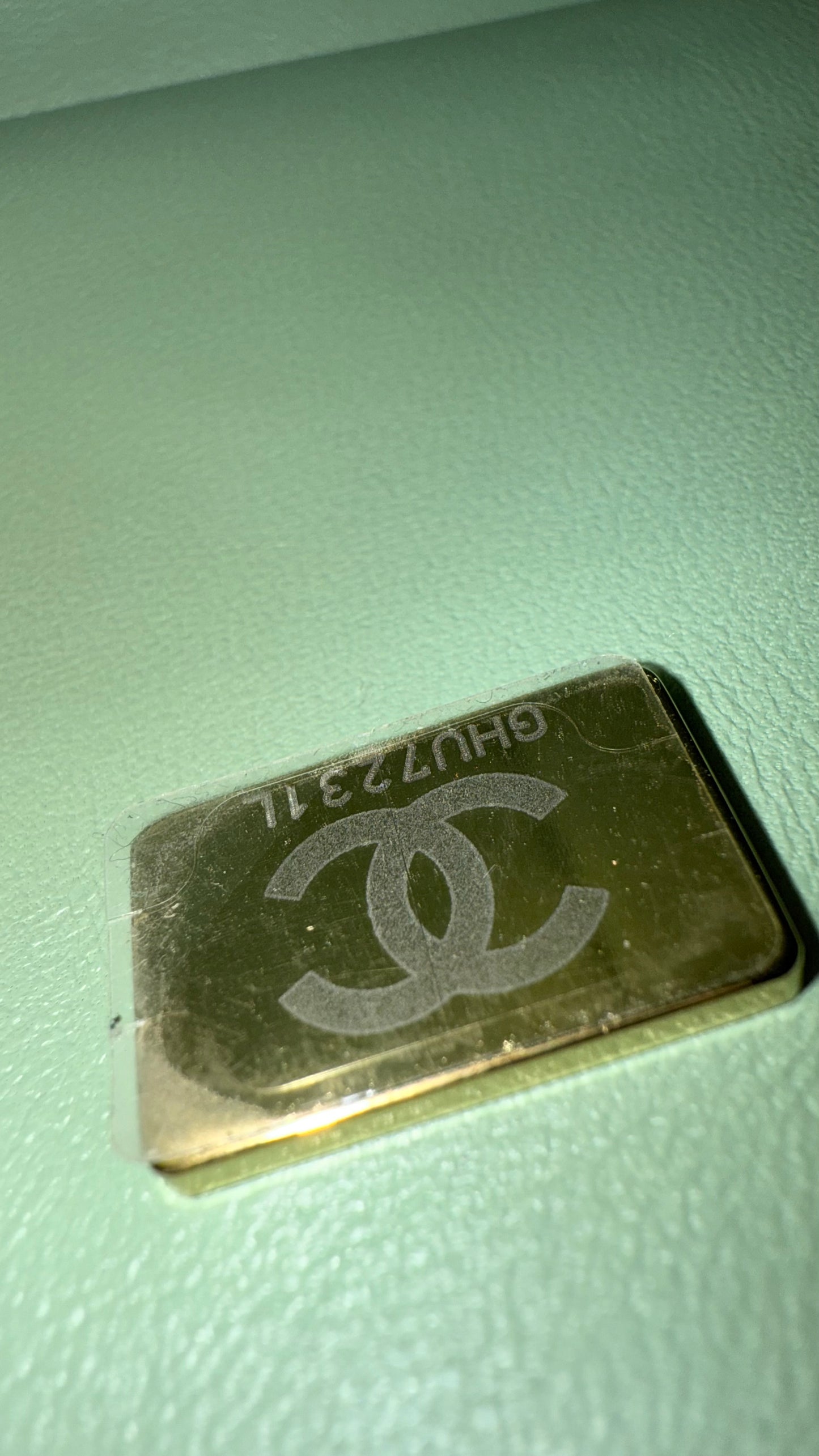 Chanel small flapbag caviar with chip in mint green color