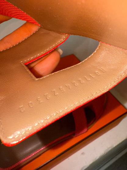 Hermes lizard oran slipper 38 worn once
