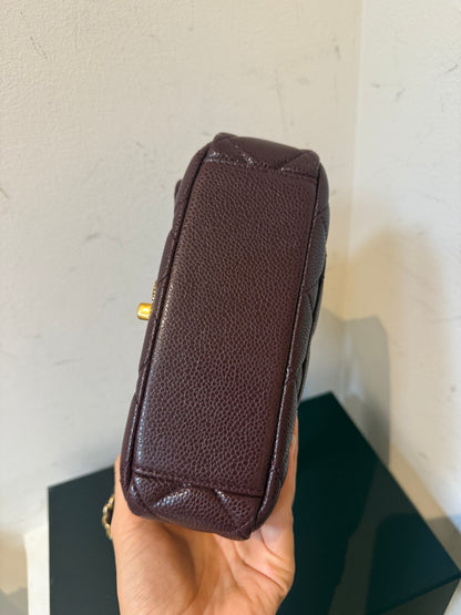Chanel 24B caviar mini bag in burgundy