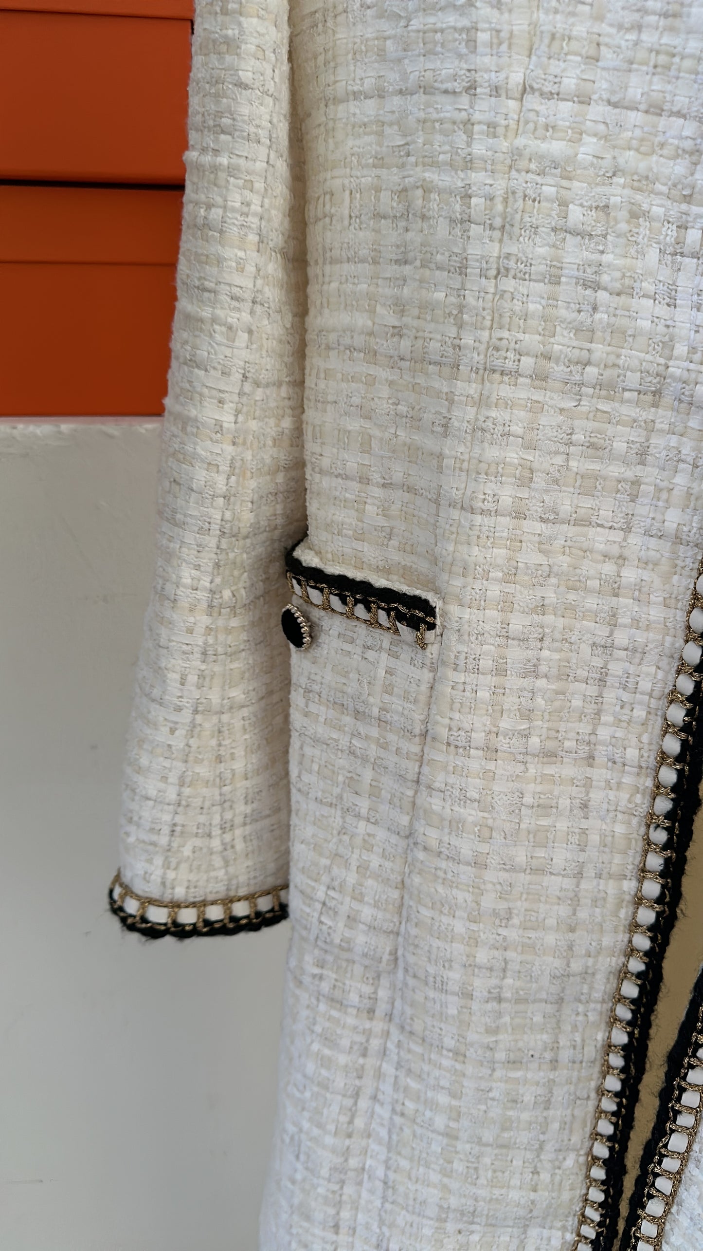 Chanel long tweed coat size 38