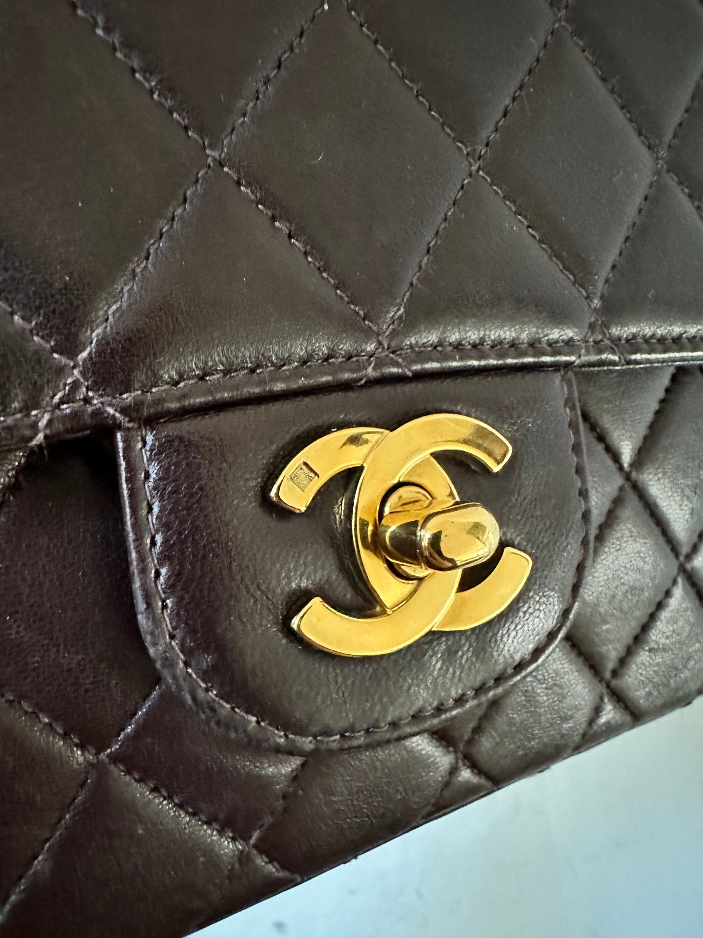 Chanel vintage Kelly chocolate brown