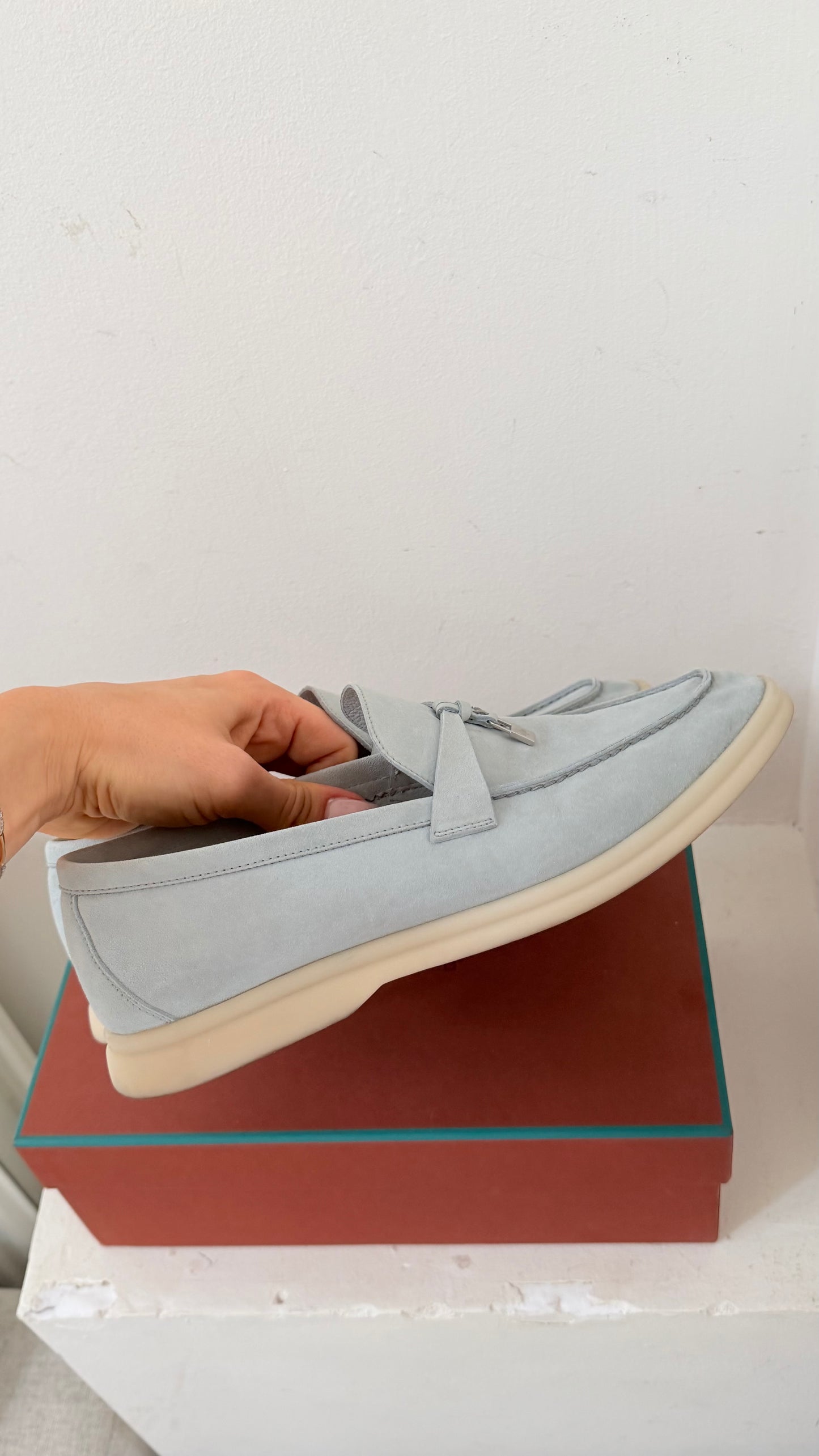Light blue Loro Piana summer charm walk size 39.5