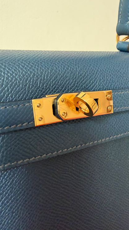 Hermes Kelly 25 blue de prusse W stamp full set