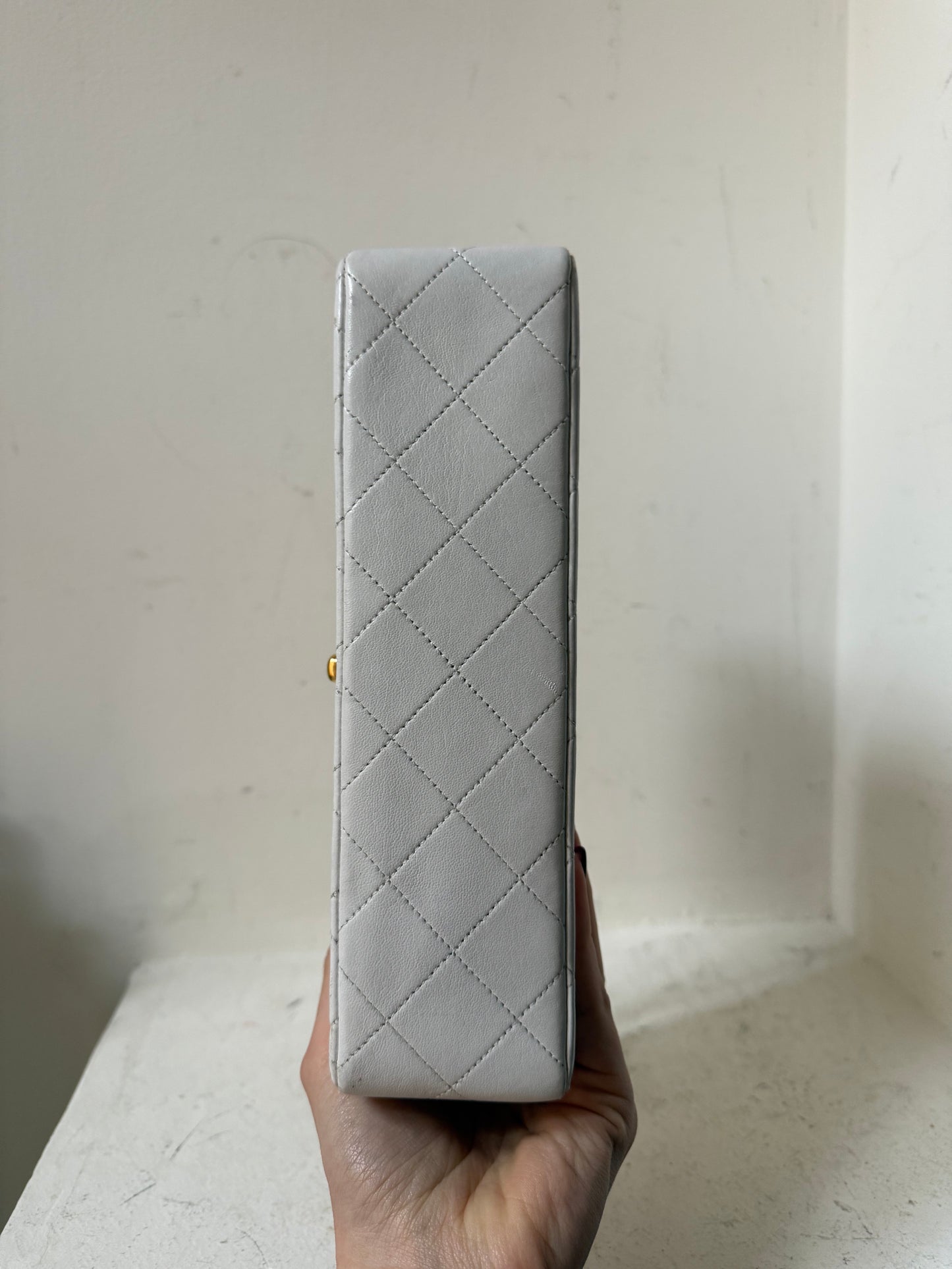 Chanel white small vintage lambskin