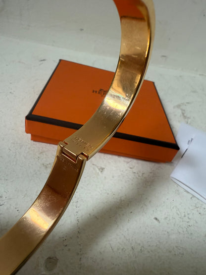 Hermes clic H bracelet white rose gold