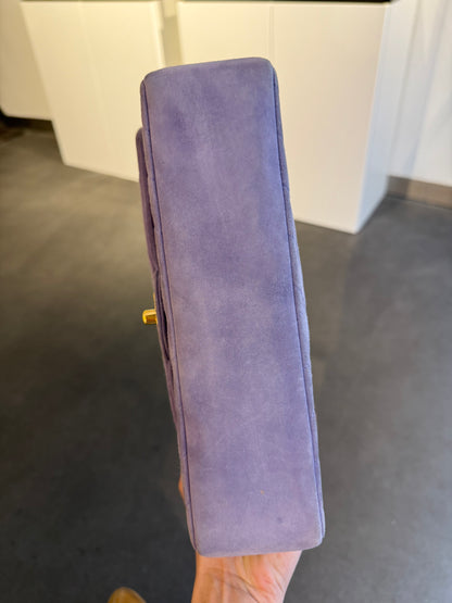 Chanel lila suède flapbag medium 2-series