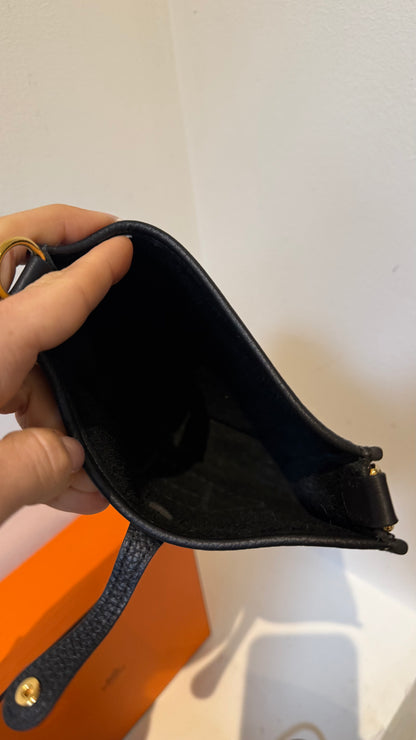 Hermes mini Evelyne zwart gold hw