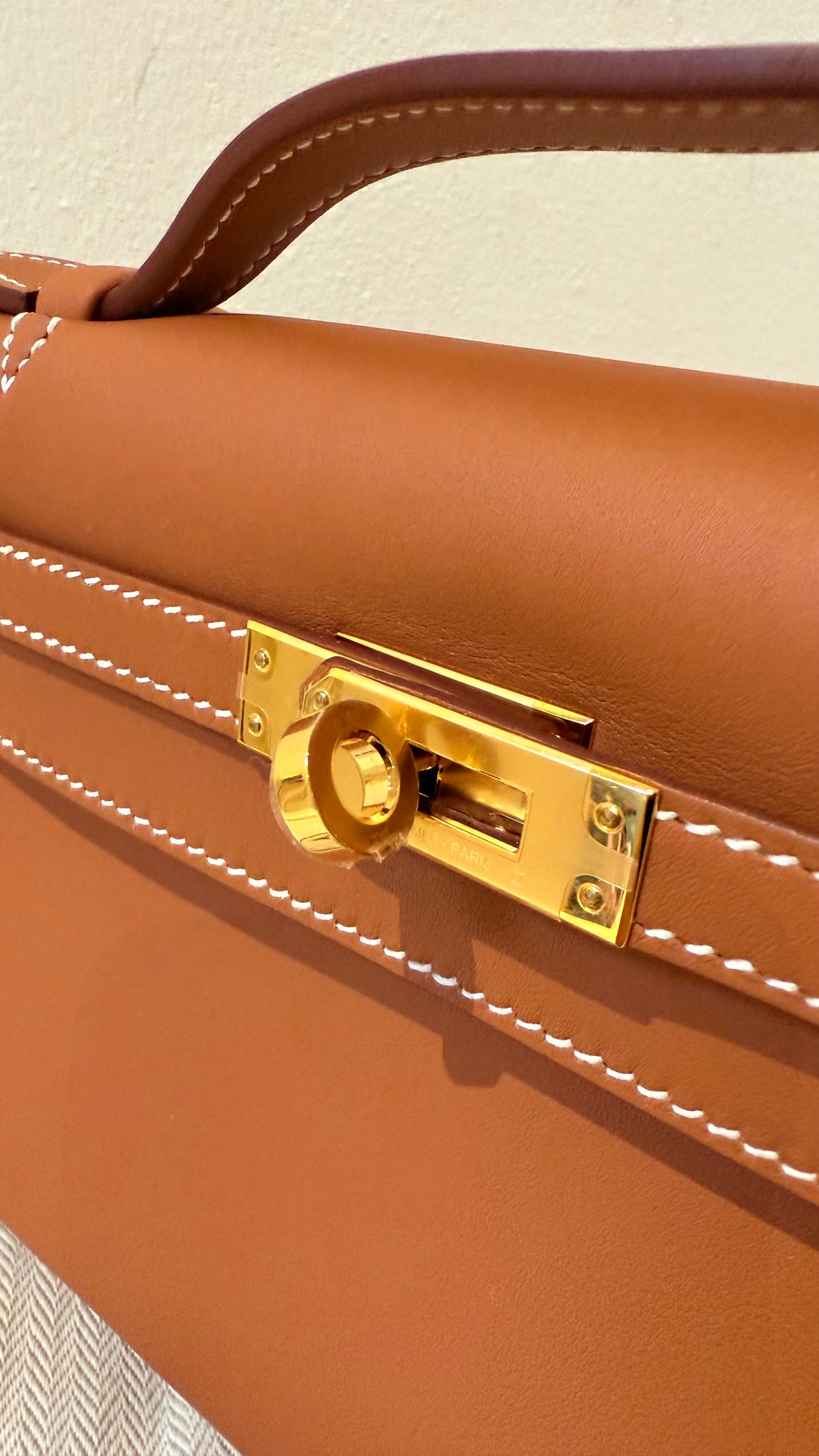 Hermes kelly pochette gold Swift W stamp