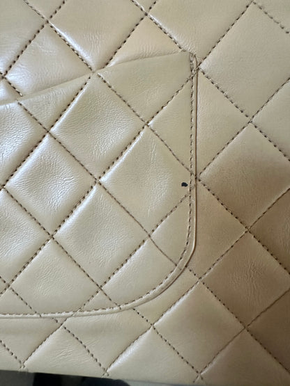 Chanel beige medium flap bag