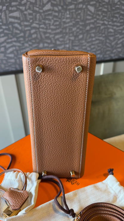 Kelly gold Togo leather gold hardware stamp Y - full set invoice
