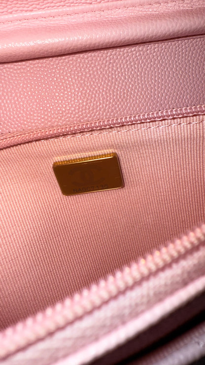 Chanel wallet on chain baby pink caviar with chip