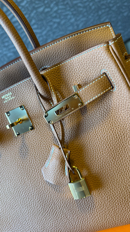 Birkin 30 gold togo gold hardware stamp Y