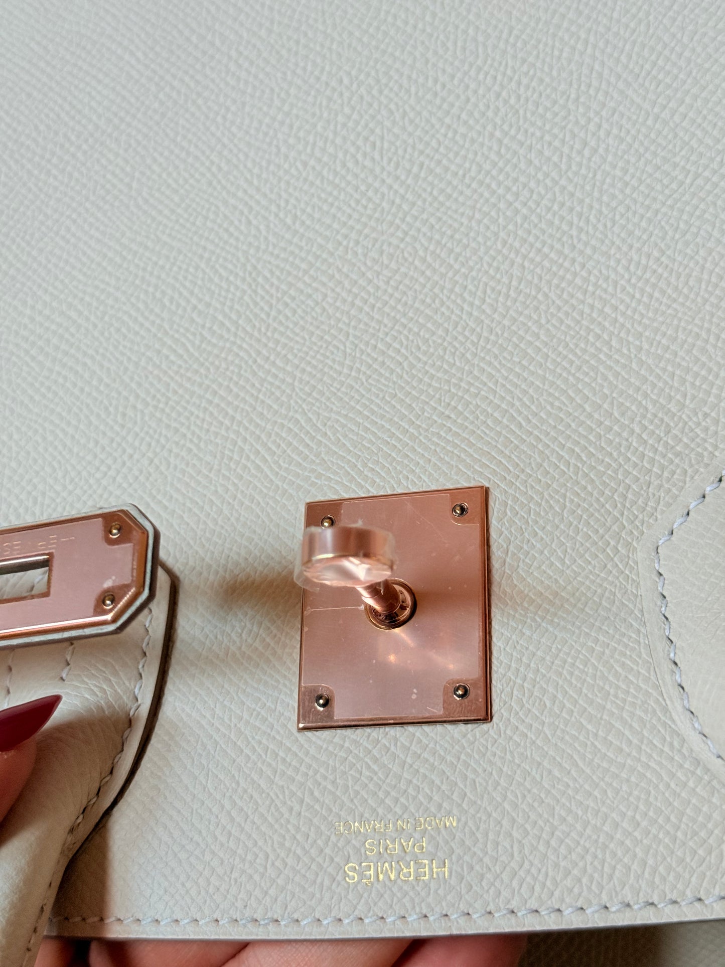 Birkin 30 craie epsom rose gold hardware full set