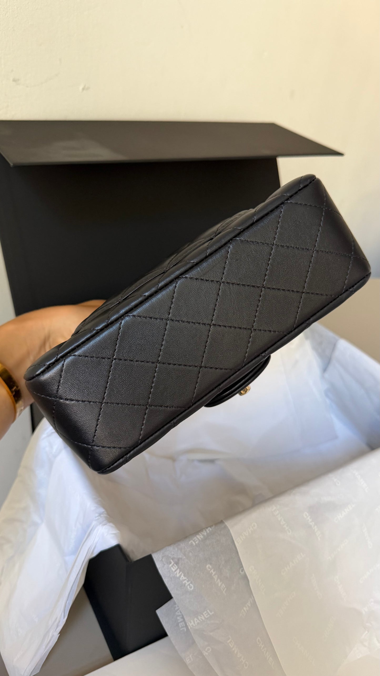 Chanel mini top handle black full set