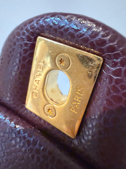 Chanel 24B caviar mini bag in burgundy