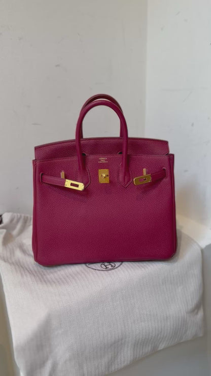 Hermes Birkin 25 rouge grenat